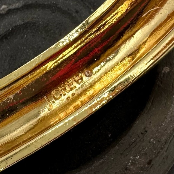 J. Crew Gold Crystal Peachy Hinged Bangle Bracelet - Picture 11 of 11